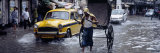 Cars and a Rickshaw on the Street, Calcutta, West Bengal, India Fotografie-Druck von Panoramic Images 