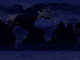 October 23, 2000, Global View of Earth's City Lights Photographic Print by Stocktrek Images 