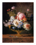 Fleurs dans un Vase de Porceleine Bleue, c.1780 Kunstdruck von Anne Vallayer-coster