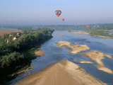 Hot Air Ballooning Above the Loire River, Blois Region, Pays De Loire, France Photographic Print by Bruno Barbier