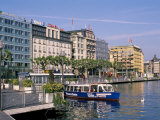 Banks, Molard Pier, Ferry Quay General Guisan, Geneva, Switzerland Photographic Print by Brigitte Bott