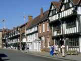 The Shakespeare Hotel on Left, and Nash House on Right, Stratford Upon Avon, Warwickshire, England Photographic Print by Brigitte Bott