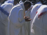 Christian Men at Prayer During Mass in the Church at Woolisso, Shoa Province, Ethiopia Photographic Print by Bruno Barbier