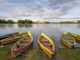 Colourful Rowing Boats and Trakai Castle, Trakai, Near Vilnius, Lithuania, Baltic States Photographic Print by Gary Cook
