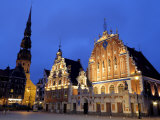 House of the Blackheads at Night, Town Hall Square, Ratslaukums, Riga, Latvia, Baltic States Photographic Print by Gary Cook