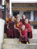 Group of Young Buddhist Monks, Karchu Dratsang Monastery, Jankar, Bumthang, Bhutan Photographic Print by Angelo Cavalli