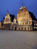 House of the Blackheads at Night, Town Hall Square, Ratslaukums, Riga, Latvia, Baltic States Photographic Print by Gary Cook
