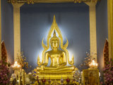 Giant Golden Statue of the Buddha, Wat Benchamabophit (Marble Temple), Bangkok, Thailand Photographic Print by Angelo Cavalli