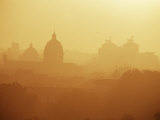 City Under Morning Fog, Seen from the Janiculum Hill, Rome, Lazio, Italy Photographic Print by Ken Gillham