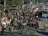 Bicycles in the Rush Hour, Kunming, Yunnan Province, China Photographic Print by Alain Evrard