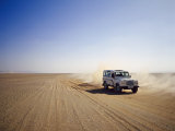 Four-Wheel Drive Landrover, Off-Roading in the Desert, Algeria, Africa Photographic Print by Geoff Renner