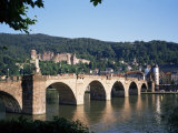 The Old Bridge Over the River Neckar, with the Castle in the Distance, Heidelberg, Germany Photographic Print by Geoff Renner