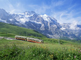 Jungfrau Railway and the Jungfrau, 13642 Ft., Bernese Oberland, Swiss Alps, Switzerland Photographic Print by Hans Peter Merten