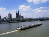 River Rhine and Cologne (Koln), North Rhine-Westphalia, Germany Photographic Print by Hans Peter Merten