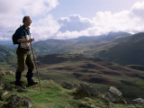 Hill Walker in the Snowdonia National Park, Gwynedd, Wales, United Kingdom Photographic Print by Duncan Maxwell