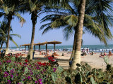 Palm Trees and Tourists, Bakau Beach, the Gambia, West Africa, Africa Photographic Print by J Lightfoot