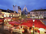 Place Du Tertre at Night, Montmartre, Paris, France Photographic Print by Nigel Francis