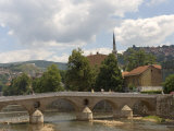 Latin Bridge (Latinska Cuprija), Across the River Miljacka, Sarajevo, Bosnia, Bosnia-Herzegovina Photographic Print by Graham Lawrence