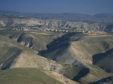 View in Winter with Typical Hills in Foreground and Alon Settlement Beyond, Judean Desert, Israel Fotografie-Druck von Eitan Simanor
