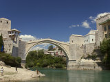 The New Old Bridge Over the Fast Flowing River Neretva, Mostar, Bosnia, Bosnia-Hertzegovina Photographic Print by Graham Lawrence