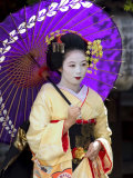 Geisha, Maiko (Trainee Geisha) in Gion, Kyoto City, Honshu, Japan Photographic Print by Christian Kober