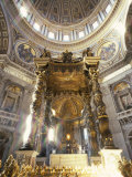 Interior of St. Peter's, Vatican, Rome, Lazio, Italy Photographic Print by Oliviero Olivieri