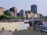 View Over the Rheinuferpromenade Along River Rhine, Dusseldorf, North Rhine Westphalia Photographic Print by Yadid Levy