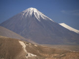 Atacama Desert and Volcan Licancabur, San Pedro De Atacama Region, Chile, South America Photographic Print by Robert Francis