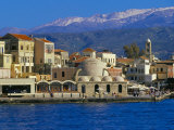 Hania Seafront and Levka Ori in the Background, Hania, Island of Crete, Mediterranean Photographic Print by Marco Simoni