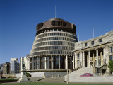 Old Parliament Building and the Beehive, Wellington, North Island, New Zealand Photographic Print by Adina Tovy