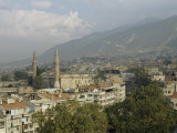 City View with Grand Mosque, and Mount Olympus in Background, Bursa, Anatolia, Turkey Photographic Print by Adam Woolfitt