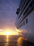 Cruise Ship at Sunset, Reykjavik, Reykjavik, Iceland Photographic Print by Holger Leue