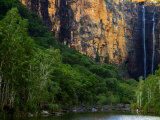 Water Cascading down Sandstone Walls of Jim Jim Falls, akadu National Park, Australia Photographic Print by Bethune Carmichael