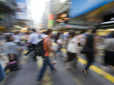 Rush Hour Commuters on Queens Road, Central, Hong Kong, Hong Kong, China Photographic Print by Greg Elms