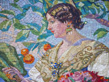 Detail of Mosaic on Modernista Facade of Estacion del Norte, Valencia, Spain Photographic Print by Greg Elms
