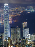 Hong Kong Harbour and Kowloon at Dusk Photographic Print by Greg Elms