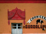 Pig and Pink Curtain Facade in Dzitbalche, Campeche, Mexico Photographic Print by Jeffrey Becom