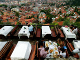 Diners in Park Princeva Restaurant, Muslim-Croat Federation, Bosnia-Hercegovina Photographic Print by Doug McKinlay