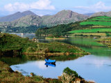 Blue Boat on Tranquil Kenmare River, Munster, Ireland Photographic Print by John Banagan