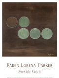 Aqua Lily Pads II Posters by Karen Lorena Parker