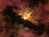 Young Star Surrounded by a Dusty Protoplanetary Disk Photographic Print by Stocktrek Images 