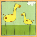Stick-leg Giraffe I Framed Canvas Print by Erica J. Vess