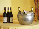 Bottles of Chateauneuf Du Pape at La Mere Germaine, Chateauneuf-Du-Pape, Vaucluse, Provence, France Photographic Print by Per Karlsson