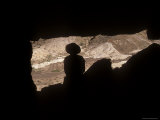 Silhouette of Hiker in Arch, Eastern California Desert, USA Photographic Print by Diane Johnson