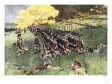 British Army Marching in Formation Up Breed's Hill in the Battle of Bunker Hill, c.1775 Giclee Print