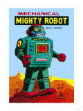 Mechanical Green Mighty Robot with Spark Estampe