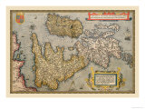 Map of Britian and Ireland Giclee Print by Abraham Ortelius