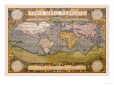 World Map Giclee Print by Abraham Ortelius