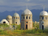 Traditional Kirghiz Cemetary, Near Burana Tower, Kyrgyzstan, Central Asia Photographic Print by Upperhall Ltd
