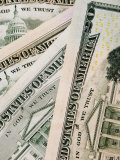 US Currency "Greenbacks", 50 and 20 Dollar Bills, Photographic Print